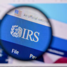 Homepage of internal revenue service website on the display of PC, url - irs.gov.